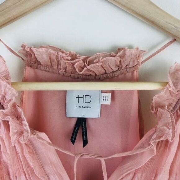 Anthropologie HD in Paris Silk Shadow Pink Pane Tank Size 2 or Small - Picture 6 of 7